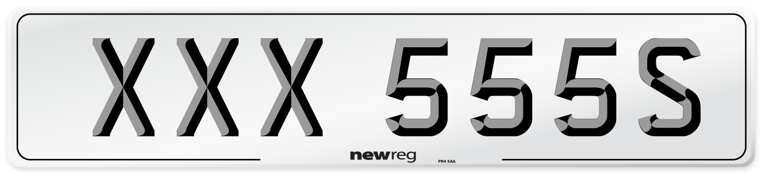 XXX 555S Number Plate from New Reg
